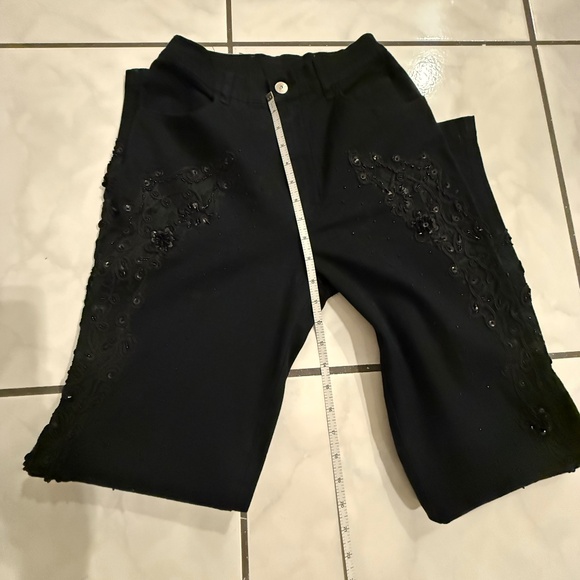 NWOT BLACK JEANS FROM VARIATIONS WITH LACE & BEADING - Picture 2 of 8